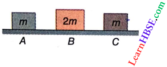Work And Energy Three Objects Are Kept In Straigth Line On Frictonless Horizontal Surface