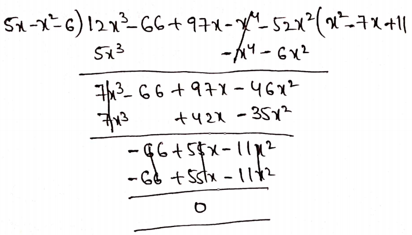 Class 8 Maths Algebra Chapter 2 Multiplication And Division Of Polynomials Division of 5x-x2-6