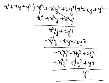 Class 8 Maths Algebra Chapter 2 Multiplication And Division Of Polynomials Quotient is x2-xy+y2 and remainder is y4