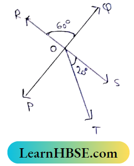 Class 8 Maths Geometry Chapter 3 Concept of Vertically Opposite Angles The value of POT