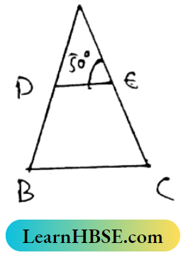 Class 8 Maths Geometry Chapter 5 Relation Between Two Sides Of A Triangle And Their Opposite Angles DE is parallel to BC and AC is transversal