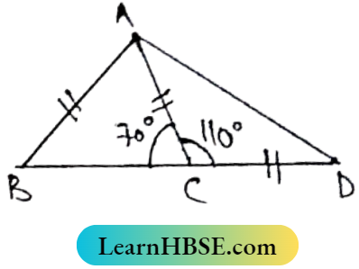 Class 8 Maths Geometry Chapter 5 Relation Between Two Sides Of A Triangle And Their Opposite Angles The value of angle BAD