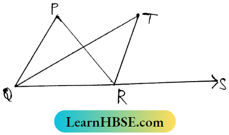 Class 8 Maths Geometry Chapter 6 Verification Of The Relation Between The Angles And Sides Of A Triangle The internal bisector of angle PQR and external bisector of angle PRQ