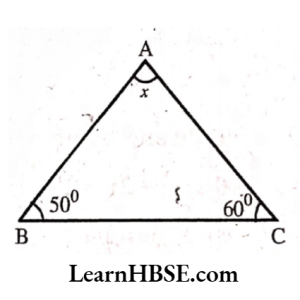 By angle sum property x = 70°