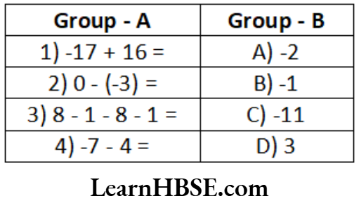 Class 6 Maths Chapter 6 Integers Choose The Correct Answer Question 9