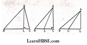 Drawrough sketches of altitudes from A to BC for the following triangles