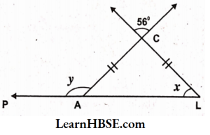 Find the value of x and 'y' in the adjacent figure