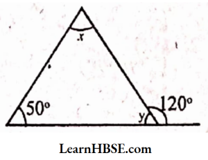Find the values of the unknowns x and y in the following diagrams