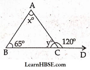 From the adjacent figure find the values of x and y