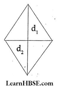 The product of length of two diagonals of a rhombus is 90 cm² then its area is