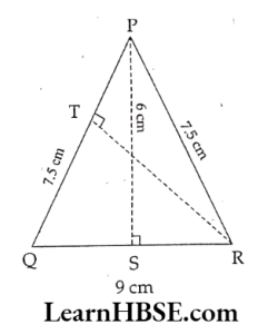 What will be the height from R to PQ i.e. RT
