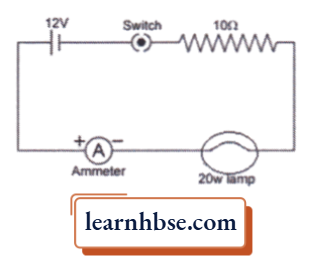 HBSE Class 10 Biology Solutions For A Closed Circuit Which Connects All The Given Components In Series And Connected Across A 12V Battery