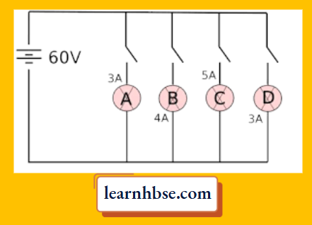 HBSE Class 10 Biology Solutions For Four Lamps Connected With A Battery Of 60 V
